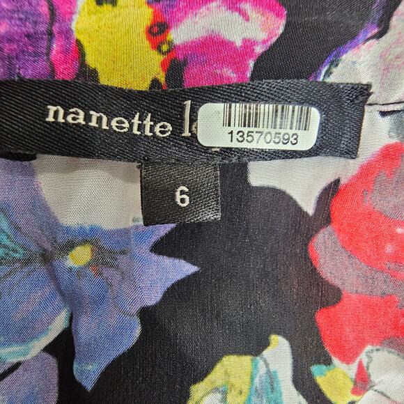 Nanette Lepore Womens Boquet Wrap Top Floral Artsy Whimsy Romantic Boho Size 6 - Picture 6 of 9